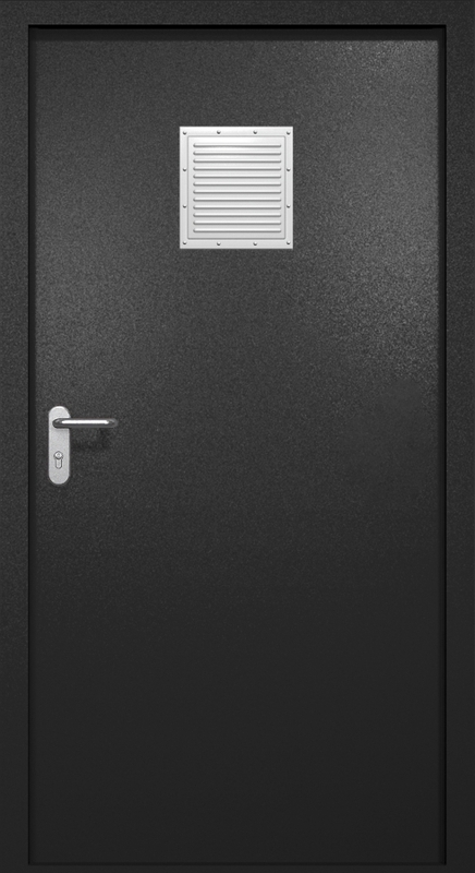 Однопольная противопожарная дверь EI-60 со стыковочным узлом сверху, окрас по RAL 9004