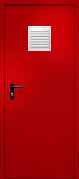 Однопольная противопожарная дверь EI-60 со стыковочным узлом сверху, окрас по RAL 3003