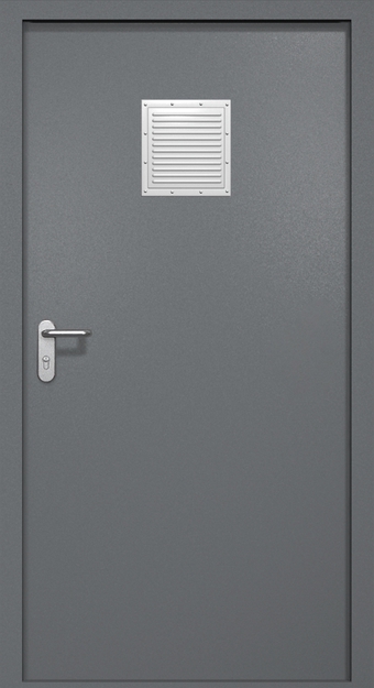 Однопольная противопожарная дверь EI-60 со стыковочным узлом сверху, окрас по RAL 7001