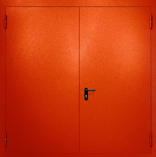 Противопожарные металлические ворота распашные RAL 3003