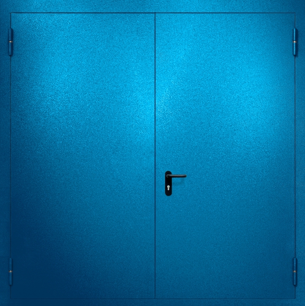 Противопожарные металлические ворота распашные RAL 5002