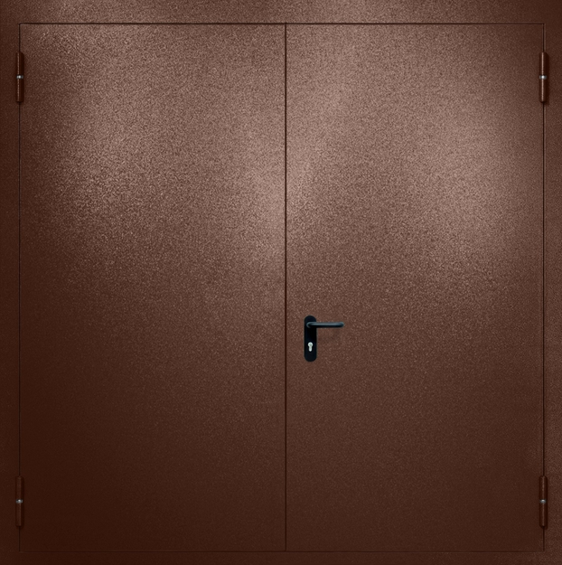 Противопожарные металлические ворота распашные RAL 8016