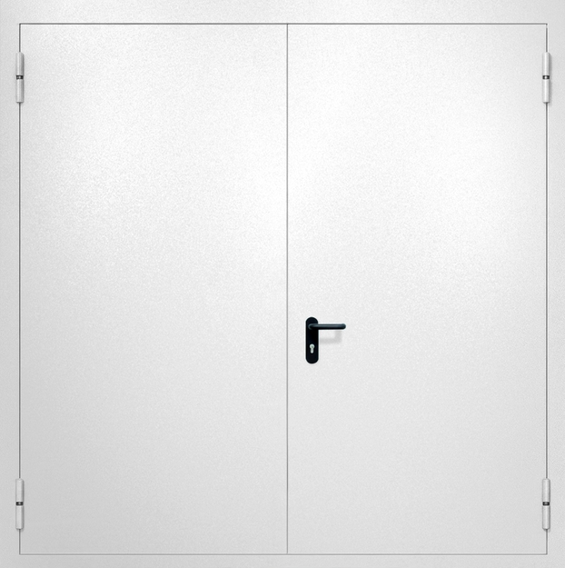 Противопожарные металлические ворота распашные RAL 9003