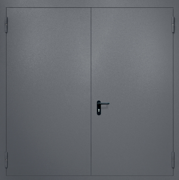 Противопожарные металлические ворота распашные RAL 7001