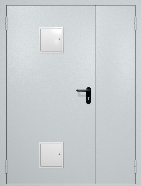 Полуторная противопожарная дверь EI-60 с двумя стыковочными узлами, окрас по RAL Полуторная противопожарная дверь EI-60 с двумя стыковочными узлами, окрас по RAL