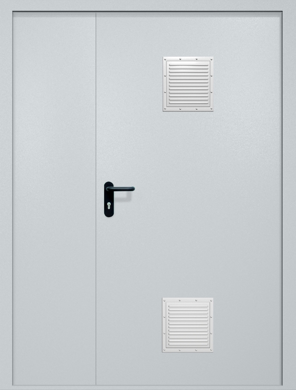 Полуторная противопожарная дверь EI-60 с двумя стыковочными узлами, окрас по RAL Полуторная противопожарная дверь EI-60 с двумя стыковочными узлами, окрас по RAL