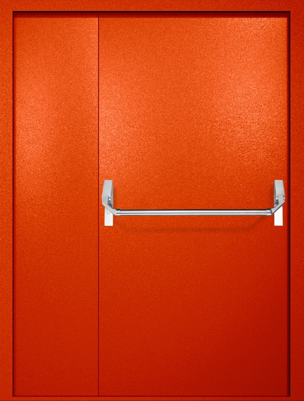 Полуторная противопожарная дверь EI-60 с ручкой «Антипаника», окрас по RAL 3003 Полуторная противопожарная дверь EI-60 с ручкой «Антипаника», окрас по RAL 3003