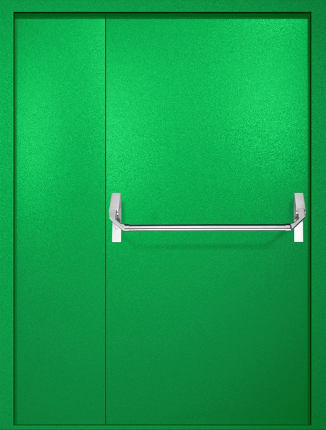 Полуторная противопожарная дверь EI-60 с ручкой «Антипаника», окрас по RAL 6037