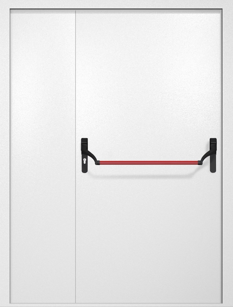 Полуторная противопожарная дверь EI-60 с ручкой «Антипаника», окрас по RAL 9003 Полуторная противопожарная дверь EI-60 с ручкой «Антипаника», окрас по RAL 9003