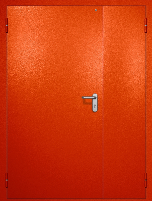 Полуторная противопожарная дверь EI-60 с электромагнитным замком, окрас по RAL 3003