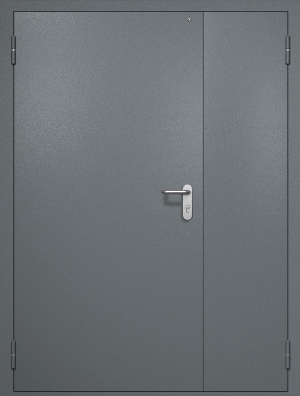 Полуторная противопожарная дверь EI-60 с электромагнитным замком, окрас по RAL 7001 Полуторная противопожарная дверь EI-60 с электромагнитным замком, окрас по RAL 7001