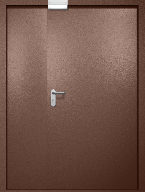 Полуторная противопожарная дверь EI-60 с электромагнитным замком, окрас по RAL 8016 Полуторная противопожарная дверь EI-60 с электромагнитным замком, окрас по RAL 8016