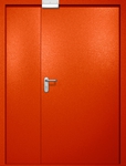 Полуторная противопожарная дверь EI-60 с электромагнитным замком, окрас по RAL 3003