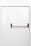 Полуторная противопожарная дверь EI-60 с верхней вставкой и ручкой «Антипаника», окрас по RAL 9003