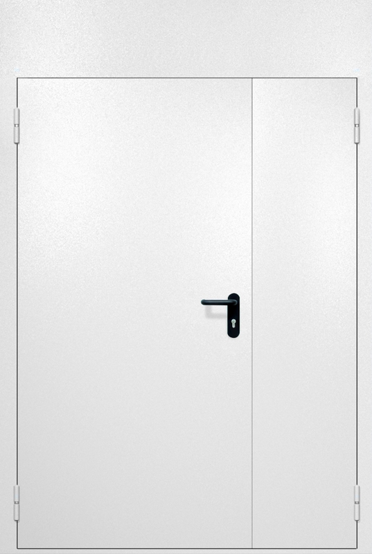 Полуторная противопожарная дверь EI-60 с верхней вставкой, окрас по RAL 9003