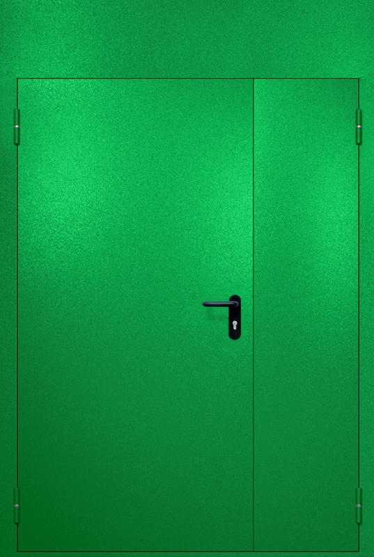 Полуторная противопожарная дверь EI-60 с верхней вставкой, окрас по RAL 6037