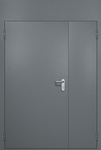 Полуторная противопожарная дверь EI-60 с верхней вставкой и ручкой «Антипаника», окрас по RAL 7001