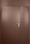 Полуторная противопожарная дверь EI-60 с верхней вставкой и ручкой «Антипаника», окрас по RAL 8016