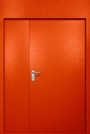 Полуторная противопожарная дверь EI-60 с верхней вставкой, окрас по RAL 3003