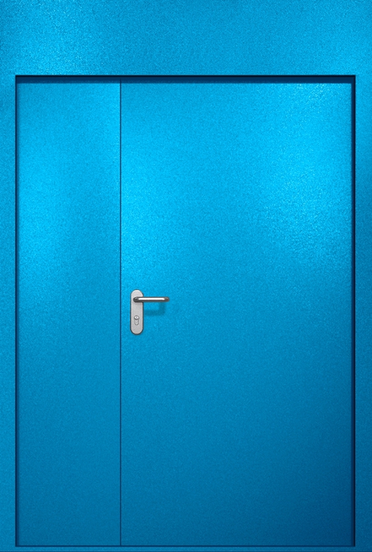 Полуторная противопожарная дверь EI-60 с верхней вставкой, окрас по RAL 5002