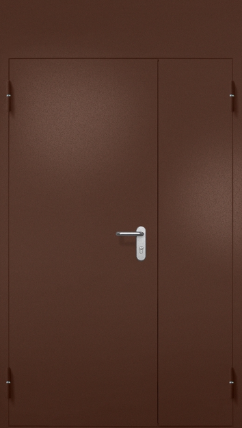 Полуторная противопожарная дверь EI-60 с верхней вставкой, окрас по RAL 8016 Полуторная противопожарная дверь EI-60 с верхней вставкой, окрас по RAL 8016