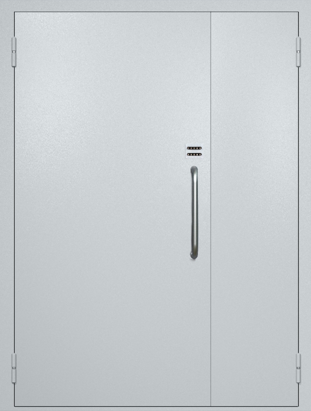 Полуторная техническая дверь с ручкой-скобой и кодовым замком, окрас по RAL