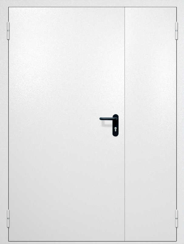 Полуторная противопожарная дверь EI-60 с ручкой «Антипаника», окрас по RAL 9003
