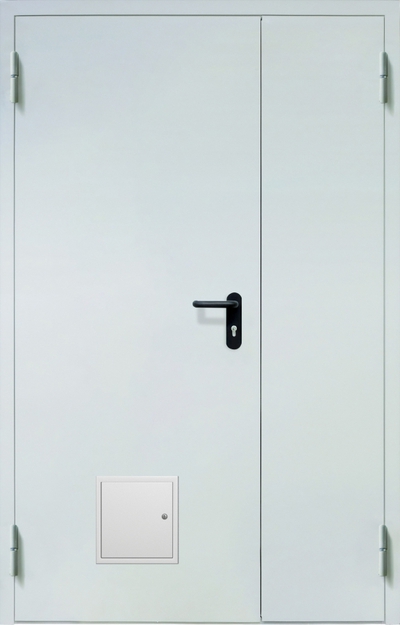 Полуторная противопожарная дверь EI-60 со стыковочным узлом снизу, окрас по RAL Полуторная противопожарная дверь EI-60 со стыковочным узлом снизу, окрас по RAL