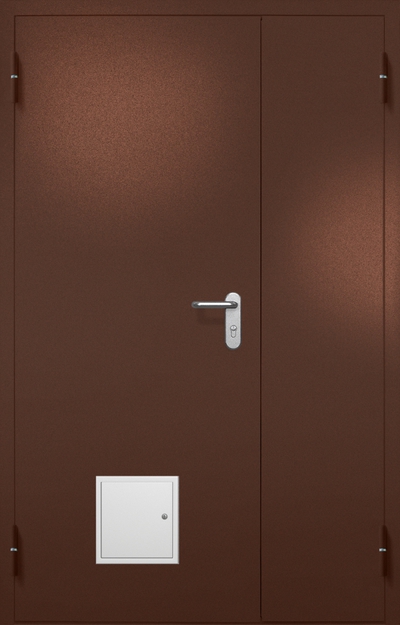 Полуторная противопожарная дверь EI-60 со стыковочным узлом снизу, окрас по RAL 8016 Полуторная противопожарная дверь EI-60 со стыковочным узлом снизу, окрас по RAL 8016