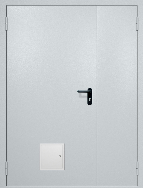 Полуторная противопожарная дверь EI-60 со стыковочным узлом снизу, окрас по RAL Полуторная противопожарная дверь EI-60 со стыковочным узлом снизу, окрас по RAL