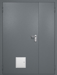 Полуторная противопожарная дверь EI-60 со стыковочным узлом снизу, окрас по RAL 7001