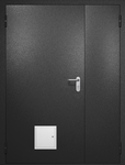 Полуторная противопожарная дверь EI-60 со стыковочным узлом снизу, окрас по RAL 9004