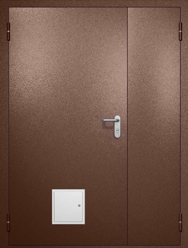 Полуторная противопожарная дверь EI-60 со стыковочным узлом снизу, окрас по RAL 8016 Полуторная противопожарная дверь EI-60 со стыковочным узлом снизу, окрас по RAL 8016
