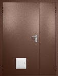 Полуторная противопожарная дверь EI-60 со стыковочным узлом снизу, окрас по RAL 8016
