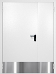 Полуторная противопожарная дверь EI-60 с отбойниками, окрас по RAL 9003