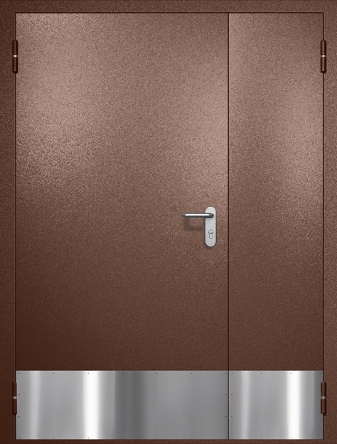 Полуторная противопожарная дверь EI-60 с отбойниками, окрас по RAL 8016 Полуторная противопожарная дверь EI-60 с отбойниками, окрас по RAL 8016