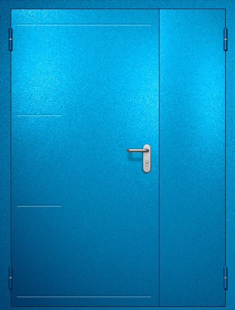 Полуторная противопожарная дверь EI-60 с рисунком на металле, окрас по RAL 5002 Полуторная противопожарная дверь EI-60 с рисунком на металле, окрас по RAL 5002