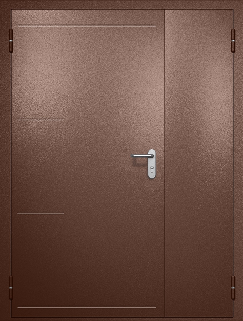 Полуторная противопожарная дверь EI-60 с рисунком на металле, окрас по RAL 8016 Полуторная противопожарная дверь EI-60 с рисунком на металле, окрас по RAL 8016