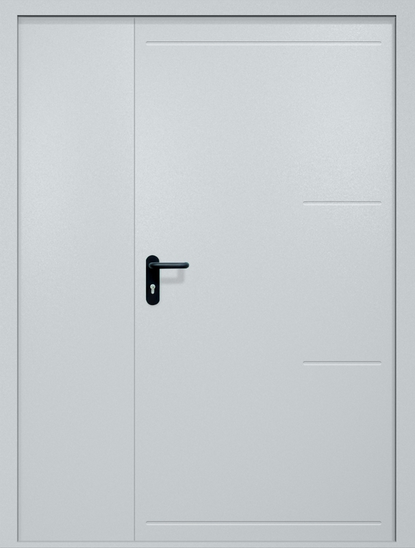 Полуторная противопожарная дверь EI-60 с рисунком на металле, окрас по RAL