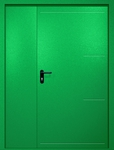 Полуторная противопожарная дверь EI-60 с рисунком на металле, окрас по RAL 6037