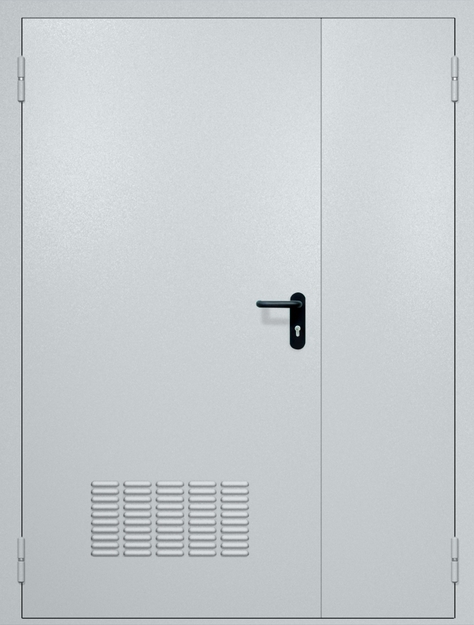 Полуторная противопожарная дверь EI-60 с вентиляцией, окрас по RAL