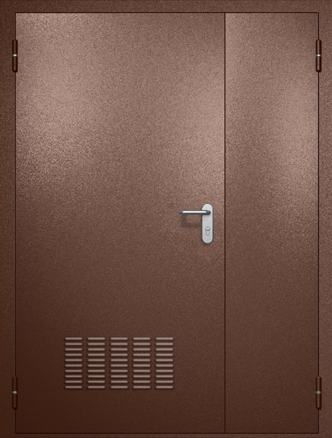 Полуторная противопожарная дверь EI-60 с вентиляцией, окрас по RAL 8016