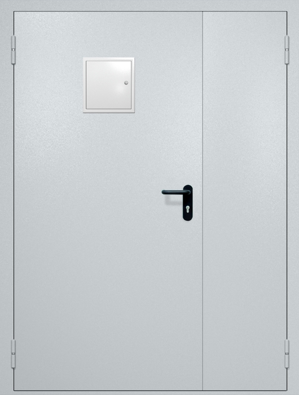 Полуторная противопожарная дверь EI-60 со стыковочным узлом сверху, окрас по RAL Полуторная противопожарная дверь EI-60 со стыковочным узлом сверху, окрас по RAL