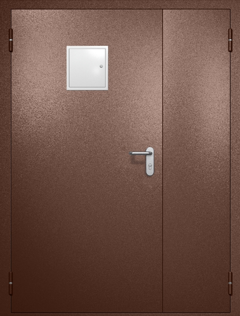 Полуторная противопожарная дверь EI-60 со стыковочным узлом сверху, окрас по RAL 8016 Полуторная противопожарная дверь EI-60 со стыковочным узлом сверху, окрас по RAL 8016