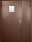 Полуторная противопожарная дверь EI-60 со стыковочным узлом сверху, окрас по RAL 8016