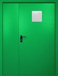 Полуторная противопожарная дверь EI-60 со стыковочным узлом сверху, окрас по RAL 6037